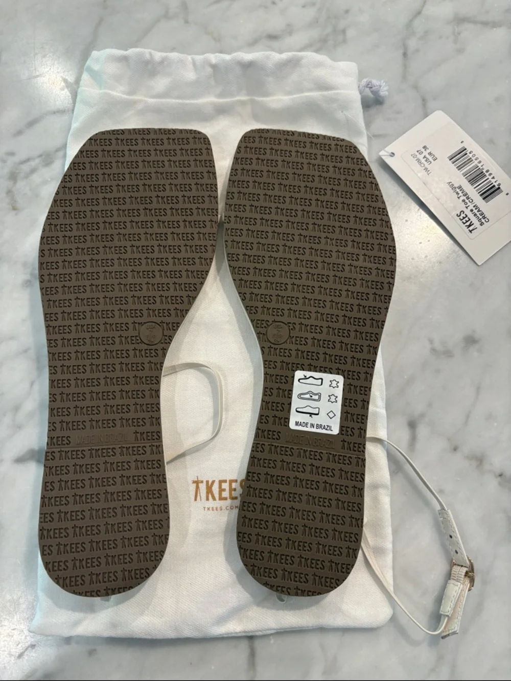 TKEES Ivory Strappy Square-Toe Ankle Sandals - Picture 2 of 2